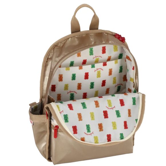 LESPORTSAC x Haribo | Route Small Backpack in Gold Patent Shine - Picture 2 of 11